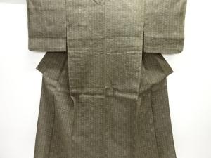 抽象花模様織り出し手織り真綿小千谷紬単衣着物